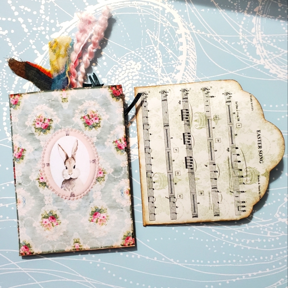 🐣 HAND CRAFTED Easter bunny rabbit envelope folder tags ephemera